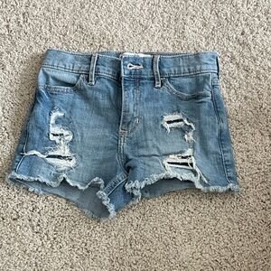 Abercrombie Kids Blue Ripped Denim Shorts
